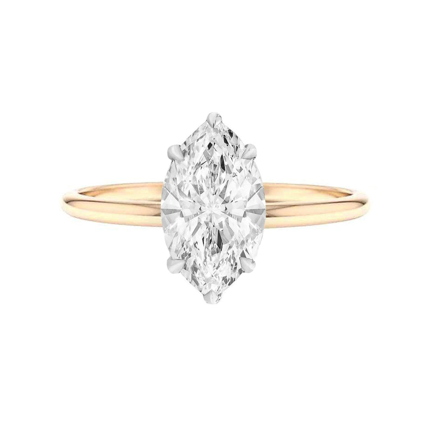 2 Carat Marquise Diamond Engagement Ring in 18K Gold