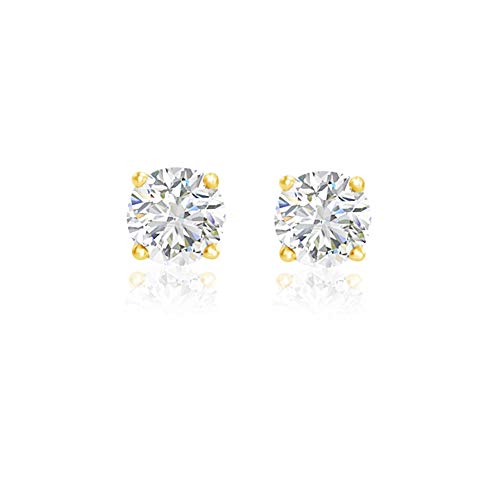 1/4 Carat Diamond Stud Earrings in 14K Yellow Gold - GEMNOMADS