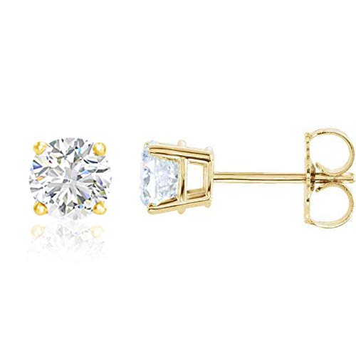 1/4 Carat Diamond Stud Earrings in 14K Yellow Gold - GEMNOMADS