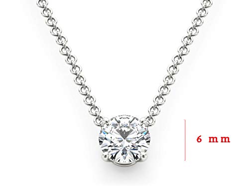 1 Carat Solitaire Floating Diamond Necklace in 14K Gold