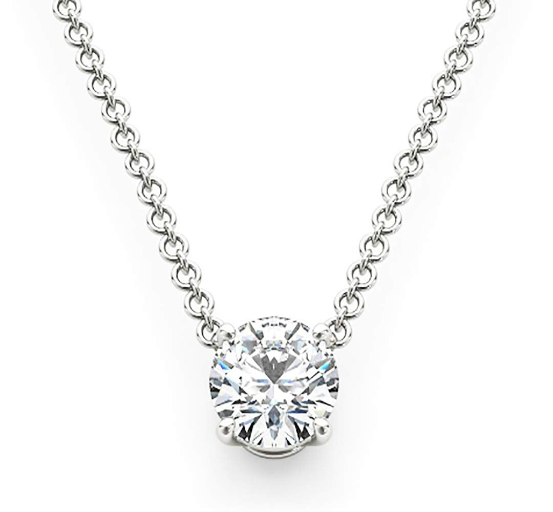 1 Carat Solitaire Floating Round Diamond Necklace – GEMNOMADS