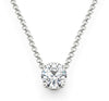 1 Carat Solitaire Floating Lab Created Diamond Necklace in 14K White Gold
