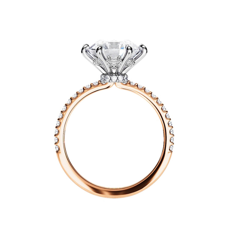 2 Carat Six Prong Diamond Engagement Ring in 14K Gold - GEMNOMADS