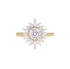 Art Deco Floral Engagement Ring in 14K Gold - GEMNOMADS