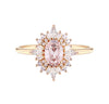 Art Deco Lab Grown Pink Diamond Engagement Ring in 18K Yellow Gold