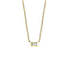 Baguette Diamond Bezel Necklace in 14K Gold - GEMNOMADS