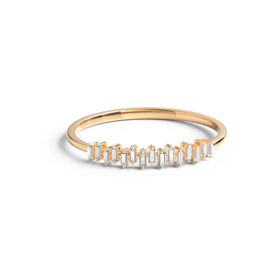 Rose gold baguette diamond ring