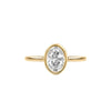 Oval Diamond Bezel Engagement Ring in 14K Gold - GEMNOMADS