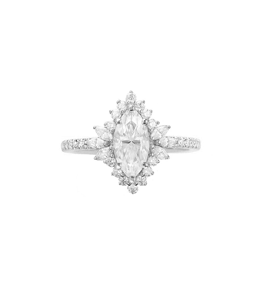 Camille Marquise Natural Diamond Engagement Ring in 18K Gold