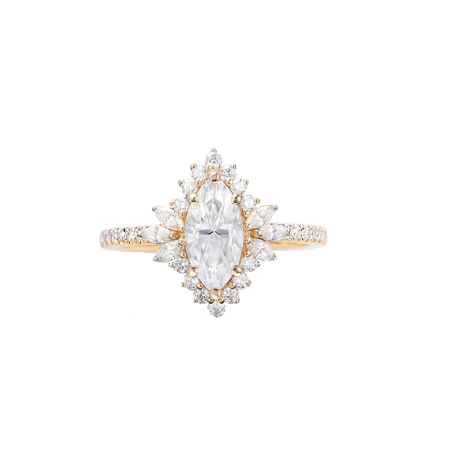 Camille Marquise Lab Grown Diamond Engagement Ring in 18K Gold