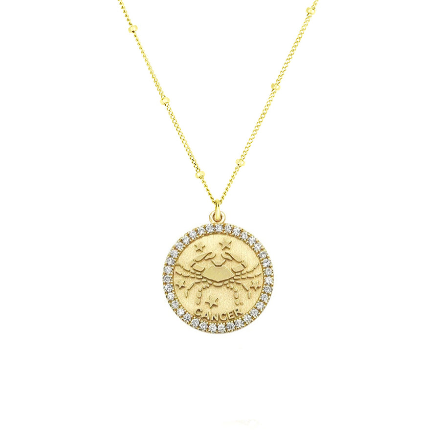 Cancer diamond zodiac necklace