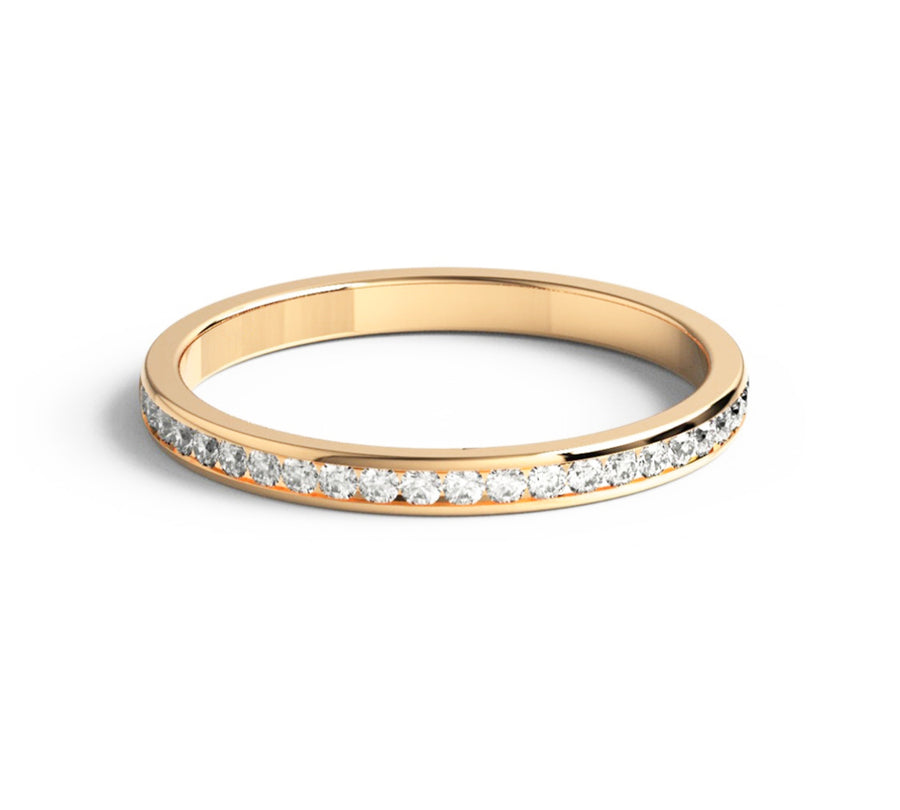 Channel Set Diamond Wedding Ring in 14K Gold