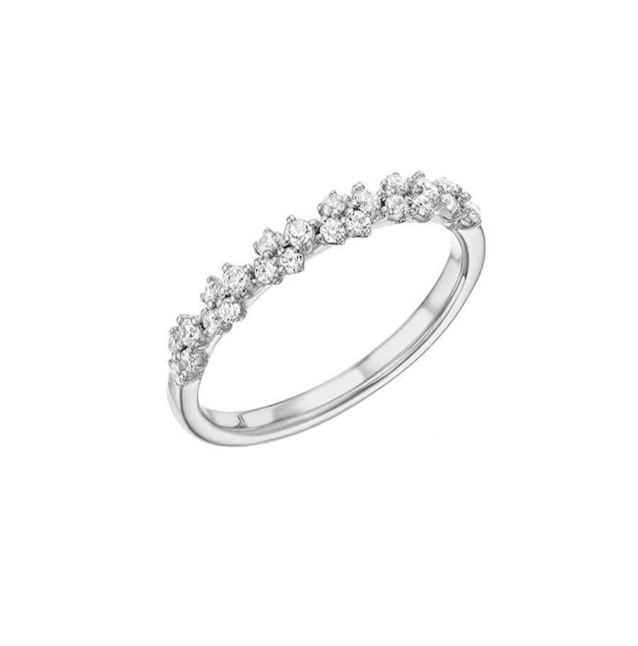 14K Gold Diamond Cluster Wedding Ring