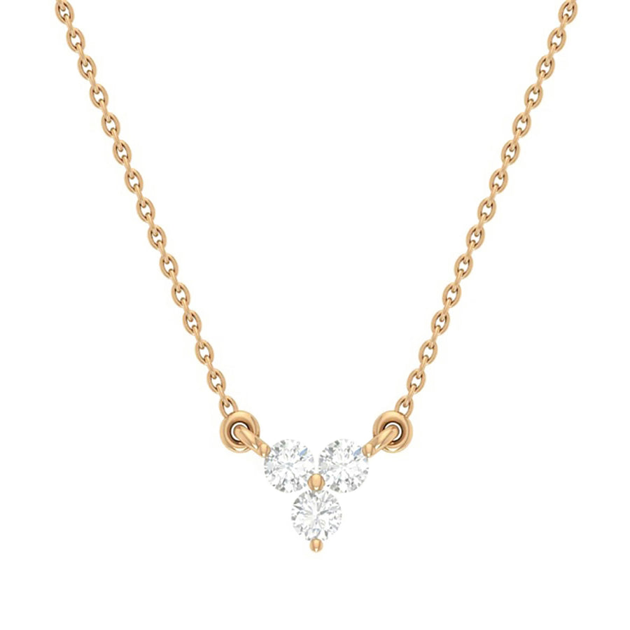 Rose gold diamond trio necklace