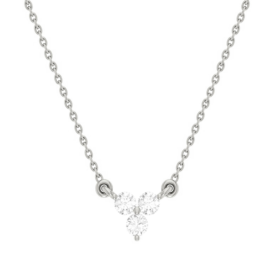 White gold diamond trio necklace