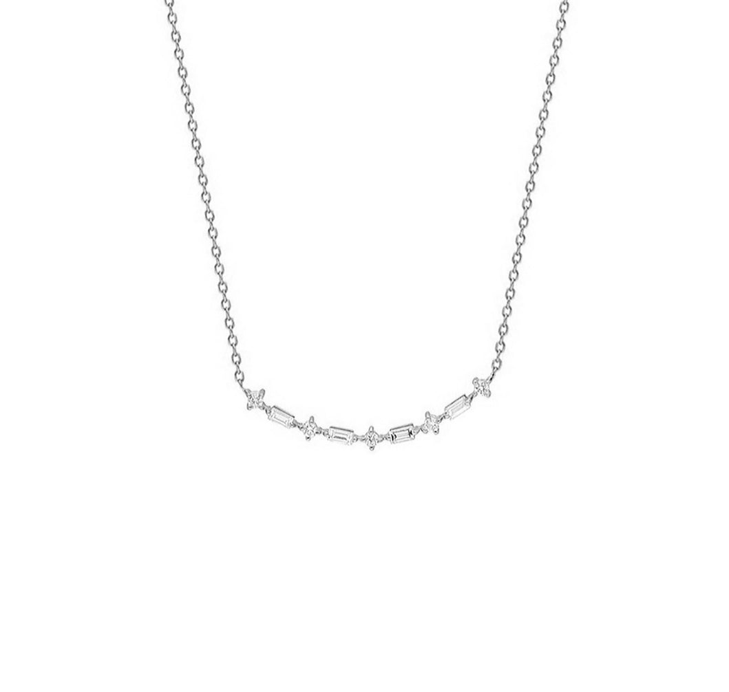 14k Gold Baguette Diamond Necklace Gemnomads 5829