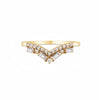 Baguette Diamond Curved Wedding Ring in 14K Gold - GEMNOMADS