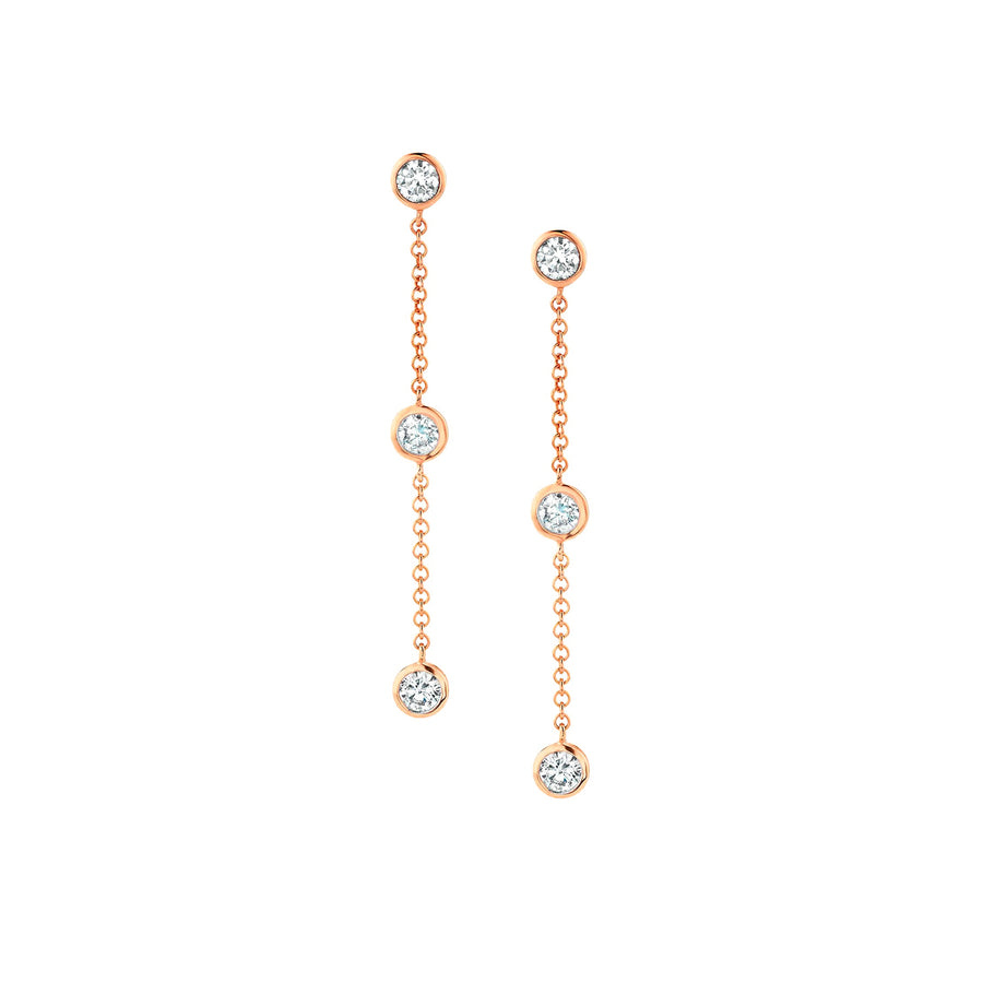 Bezel Diamond Drop Earrings in 14K Gold - GEMNOMADS
