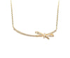 Yellow gold diamond bow bar necklace