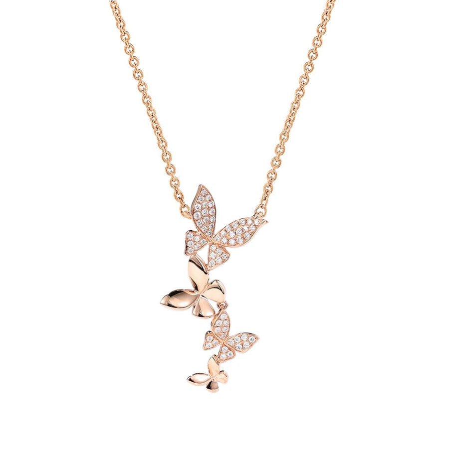 Diamond Butterfly Necklace in 14K Gold