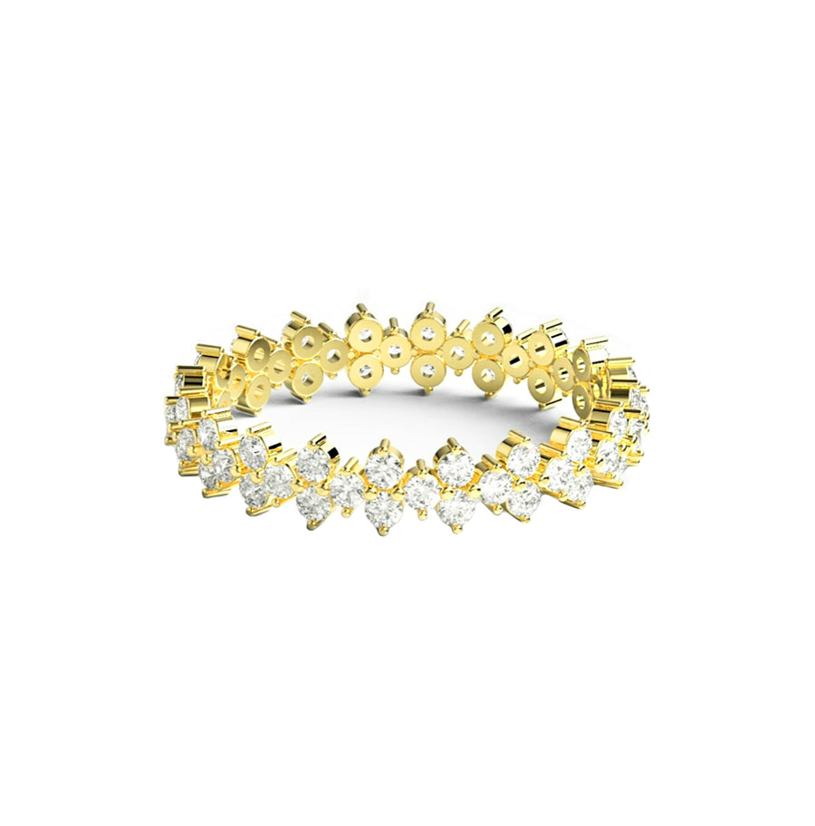 Amirah Cluster Diamond Wedding Ring in 14K Gold - GEMNOMADS