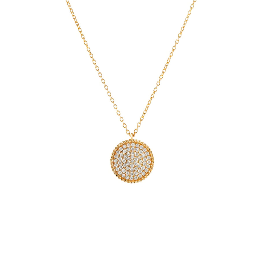 Rose gold diamond disc necklace