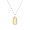 Yellow gold diamond dog tag necklace
