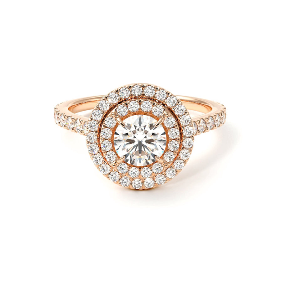 Diamond Halo Engagement Ring in 18K Gold