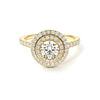 Diamond Halo Engagement Ring in 18K Gold - GEMNOMADS