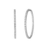 In and Out Diamond Hoop Earrings in Sterling Silver 1 1.18" - GEMNOMADS