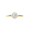 Dainty Diamond Floral Halo Engagement Ring in 14K Gold - GEMNOMADS