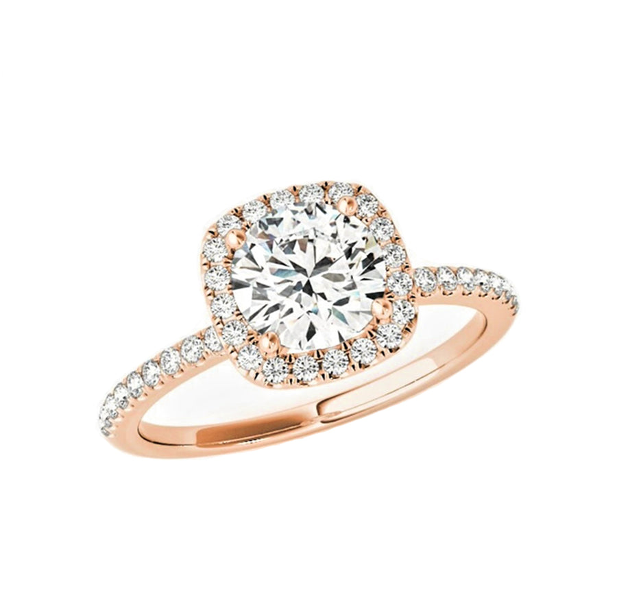 Diamond Halo Engagement Ring in 14K Gold