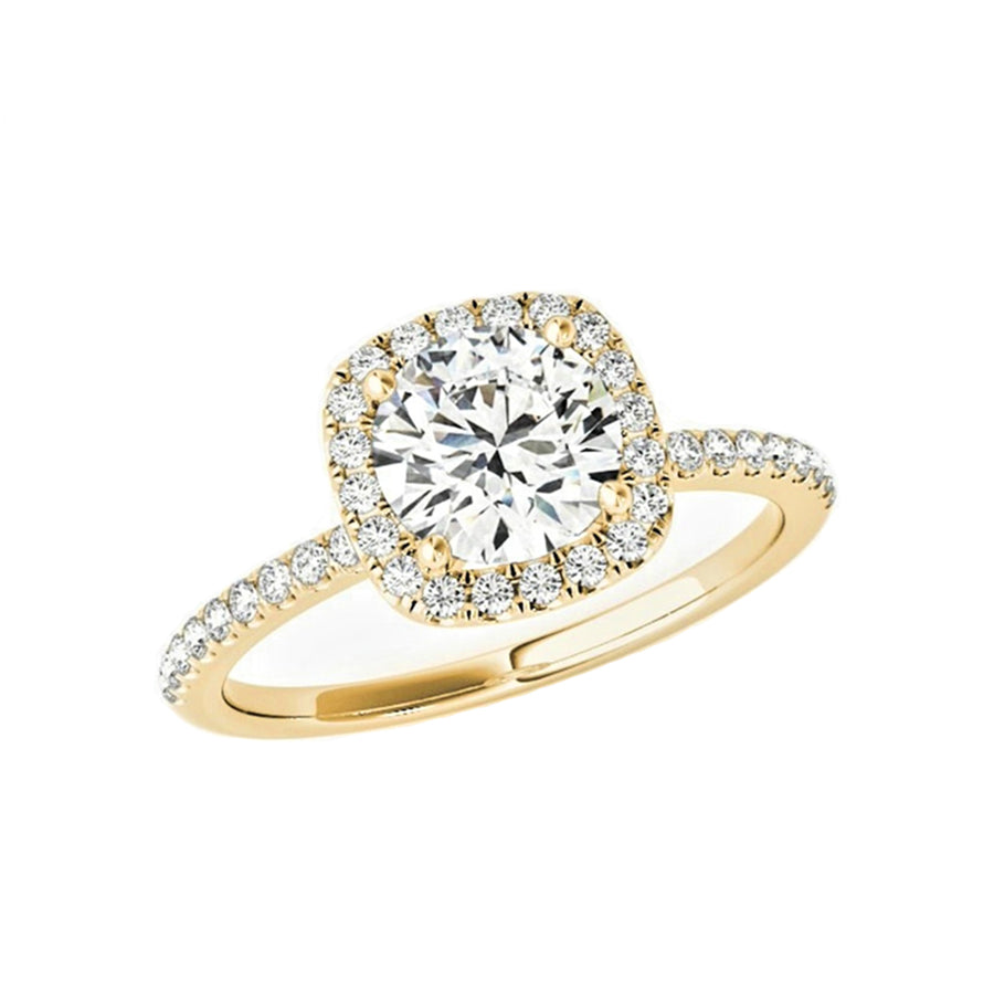 Diamond Halo Engagement Ring in 14K Gold