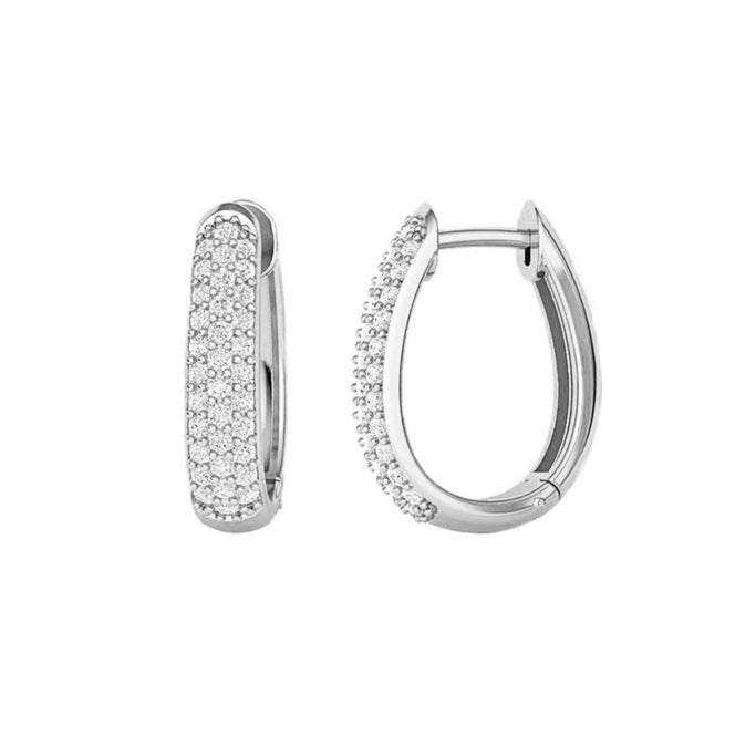 14K Gold Diamond Huggie Hoop Earrings - GEMNOMADS