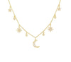 Diamond Moon and Star Necklace in 14K Gold - GEMNOMADS