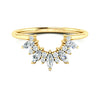 Tiara Curved Diamond Wedding Ring in 14K Gold - GEMNOMADS