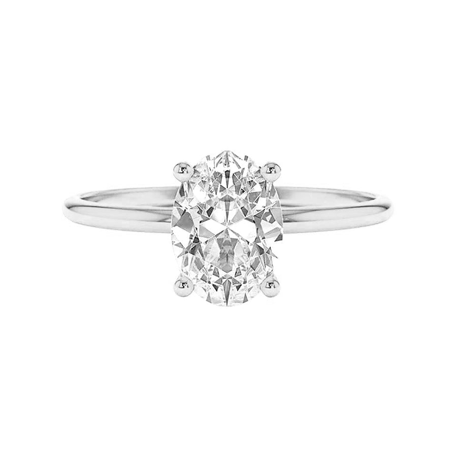 Solitaire Oval Diamond Engagement Ring in 14K Gold