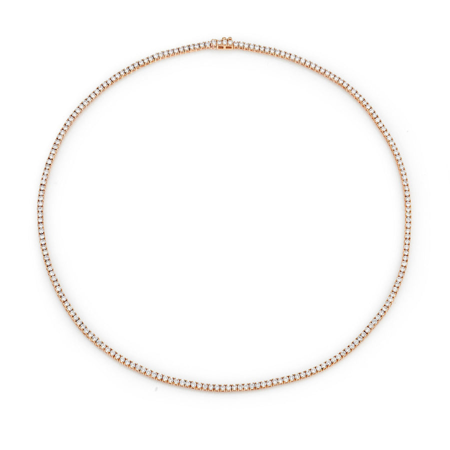 Diamond Tennis Necklace in Rose Gold