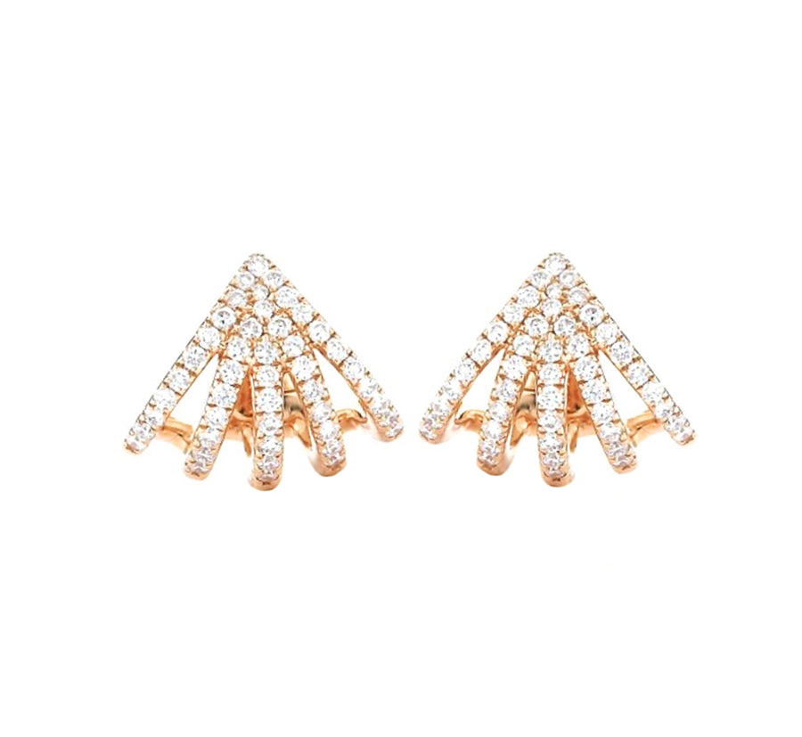 Diamond Triangle Earrings in 14K Gold