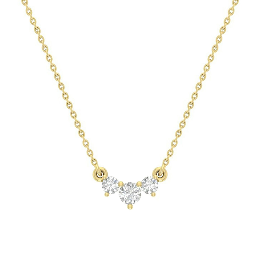 Diamond Trio Necklace in 14K Yellow Gold - GEMNOMADS