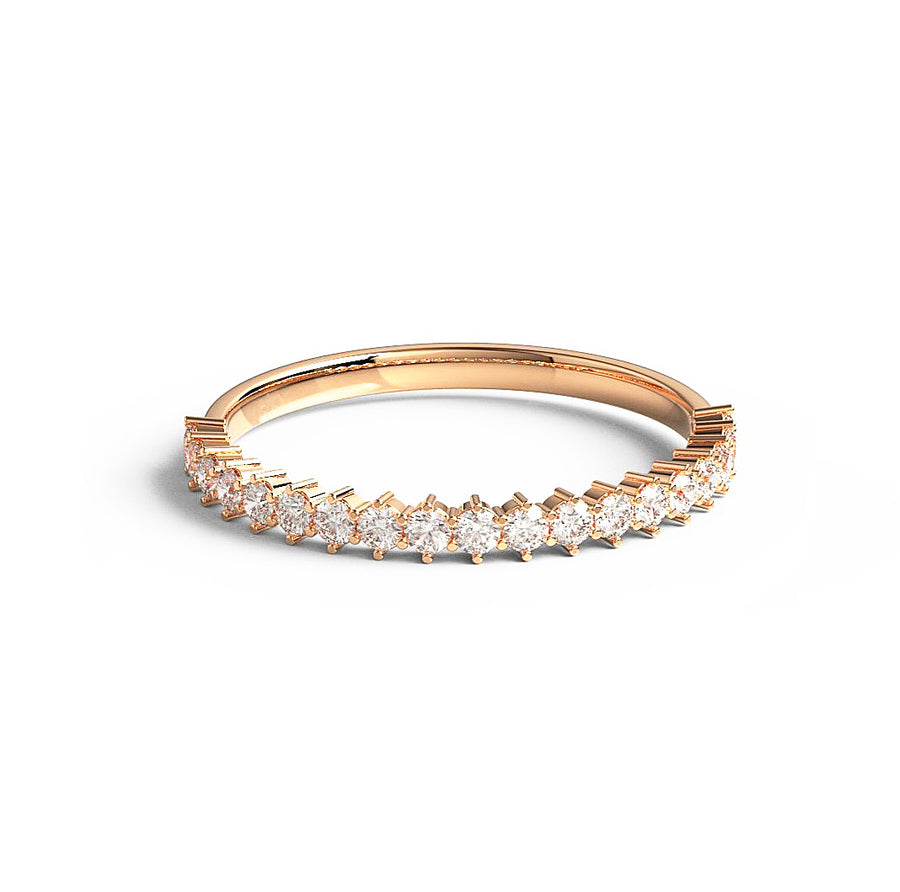 Half Eternity Diamond Wedding Ring in 14K Gold