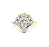 Art Deco Pear Diamond Engagement Ring in 18K Gold - GEMNOMADS
