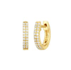 14K Gold Diamond Hoop Earrings - GEMNOMADS