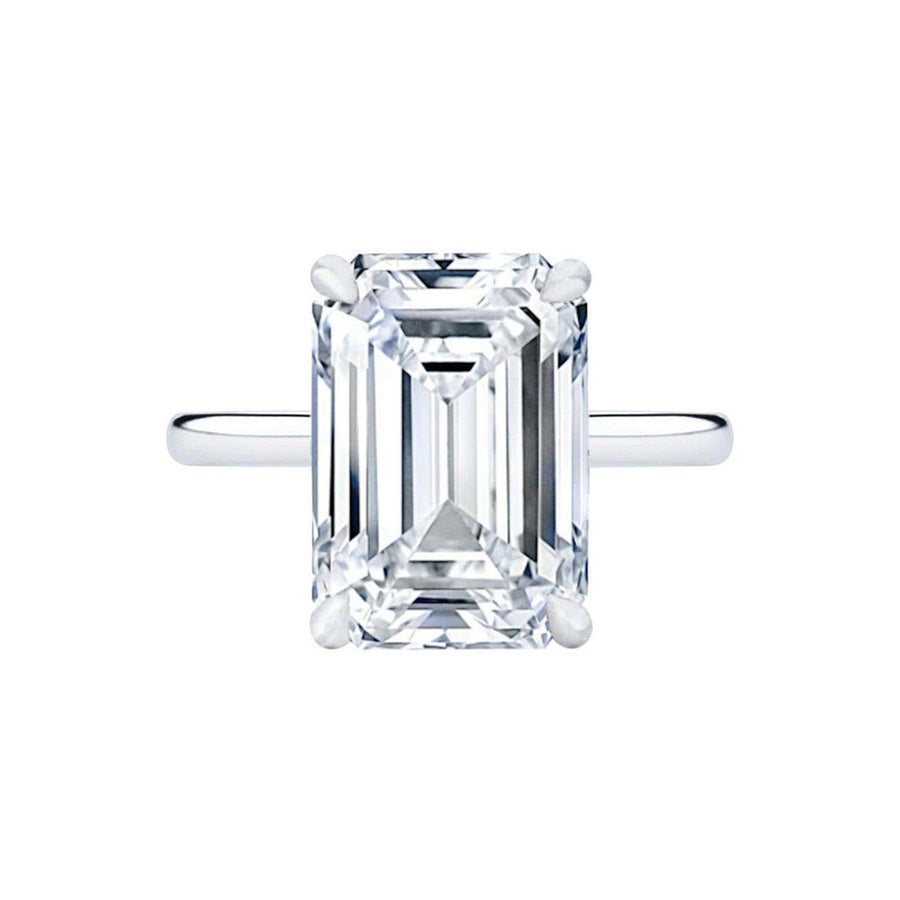 2 Carat Emerald Cut Lab Grown Diamond Engagement Ring in 18K White Gold