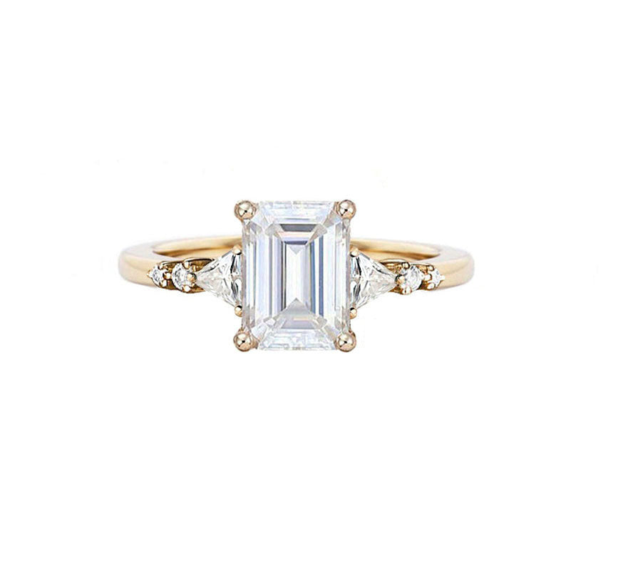 Luxe Trillion Natural Diamond Engagement Ring in 18K Gold