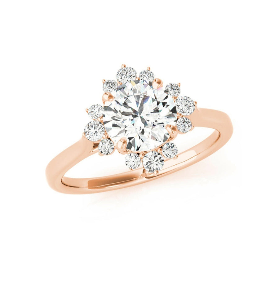 Joanna Floral Diamond Engagement Ring in 14K Gold
