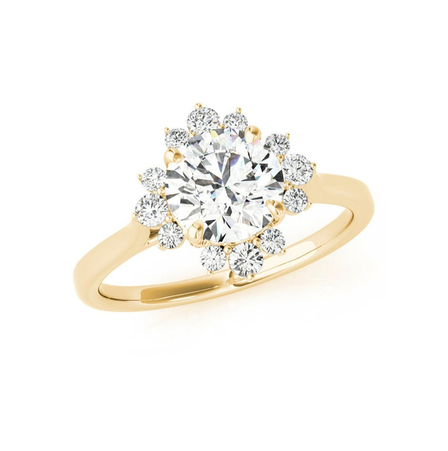 Joanna Floral Diamond Engagement Ring in 14K Gold