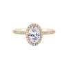 Oval Diamond Halo Engagement Ring in 18K Gold - GEMNOMADS