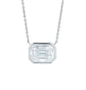 Illusion Emerald Diamond Bezel Necklace in 14K Gold - GEMNOMADS