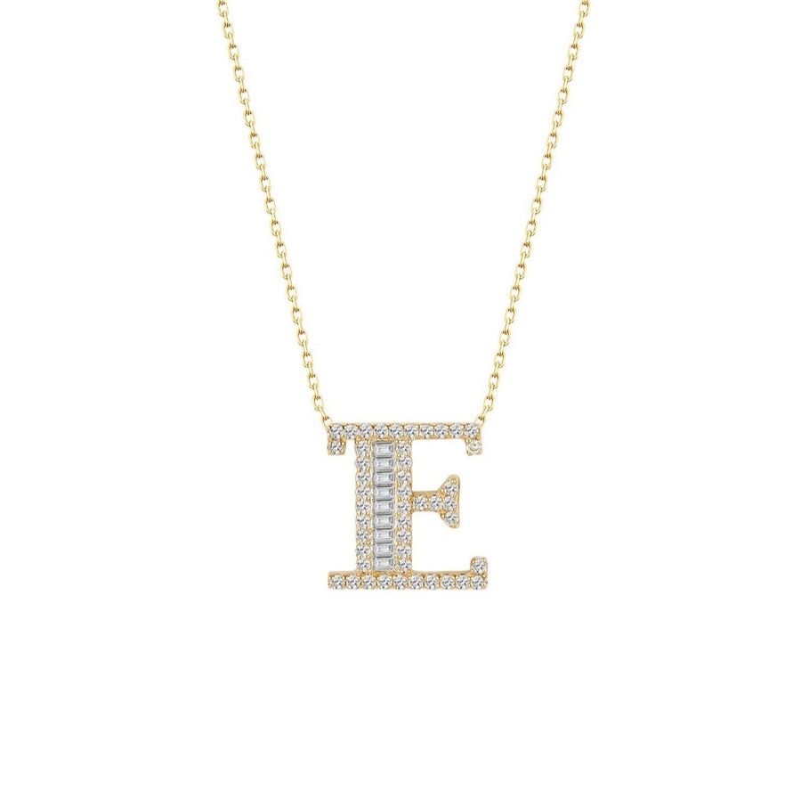 Diamond Initial Necklace in 14K Yellow Gold